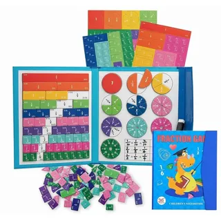 Kievano Mathematik-Ressourcen Magnetisches Brüche Lernen Set, Magnetische Bruchrechnen Material mit Buchdesign, Bruchkreise & Bruchfliesen, Montessori Lernspiel für Grundschule