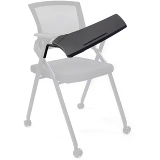 HJH Office Schreibtablett für Seminarstuhl Priority II Schreibunterlage mit integrierter Stiftablage, Schwarz,