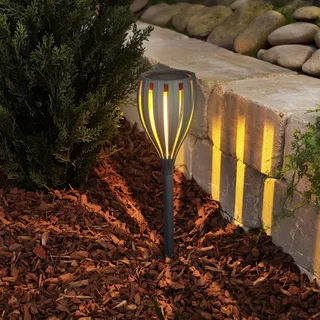 esotec Solar Gartenfackel MALABO Solarfackel Steckleuchte schwarz outdoor 102781