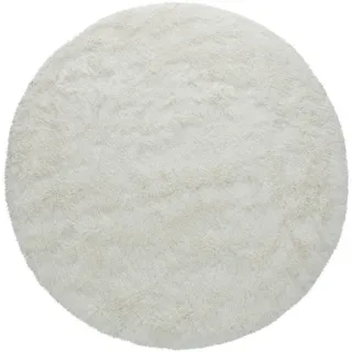 Paco Home Hochflorteppich 80/80 cm Silky 591 , Weiß , Textil , Rund , 80x80 cm , strapazierfähig, für Fußbodenheizung geeignet , Teppiche und Böden, Teppiche, Hochflorteppiche & Shaggys