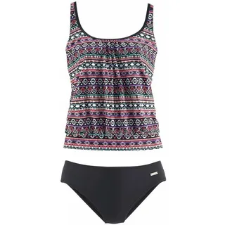 LASCANA Oversize-Tankini im angesagten Ethno-Look LASCANA schwarz-bunt