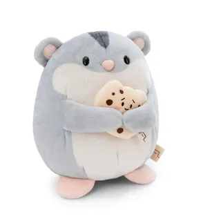 NICI MYMOCHI Hamster Shai 16 cm mit Keks in Geschenkbox 11x12x6,5 cm, Flauschiges Stofftier zum Kuscheln, Spielen und Liebhaben - 61150
