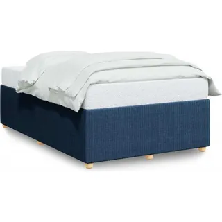 vidaXL Bettgestell ohne Matratze Blau 120x190 cm Stoff - Blau