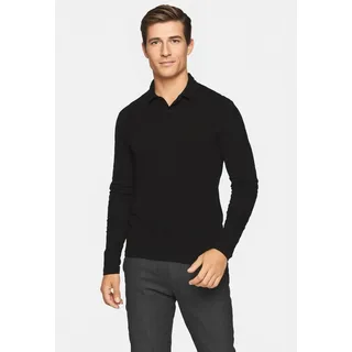 Boss Green Langarm-Poloshirt BOSS GREEN "Pirol", Herren, Gr. XXL, schwarz001, Jersey, Obermaterial: 100% Baumwolle, unifarben, regular fit normal, abgesteppte Kante, Shirts, Langarm, regular fit, Logo-Stickerei