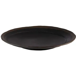 APS 84730 Teller MARONE, Ø 28 cm, Höhe 3,5 cm, Melamin, schwarz mit braunem Rand
