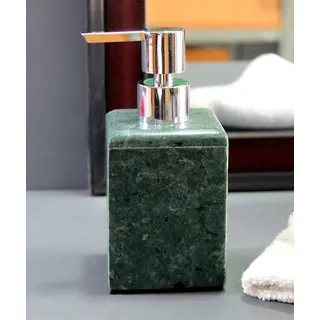 KLEO Seifen-/Lotionspender – aus echtem indischem grünem Marmor – luxuriöses Badezimmerzubehör Bad-Set – Grün