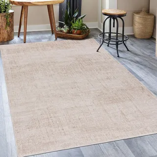 Kurzflor Teppich Mazovia - Abstrakt Beige Teppich für Wohnzimmer, Schlafzimmer gut für Fußbodenheizung - 200 x 300 cm - Braun