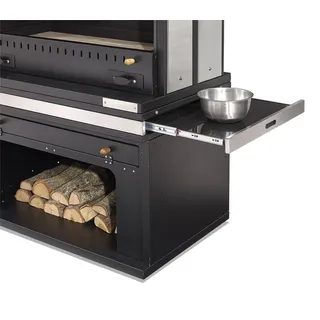 Eleganter Grillkamin aus Edelstahl in Schwarz für Garten und Terrasse - Schwarz