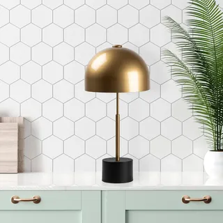 Opviq, Moderne Tischlampe mit Metallkörper, Schwarz und Antik, 26 x 26 x 53 cm | E14 Fassung, max. 40 W, IP20, 200 cm Kabel | Elegantes Design für Hotel und Zuhause. - Schwarz