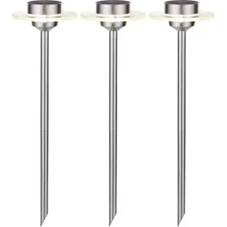 Paulmann 4064161230566 Solarspieß Ufo LED Solar-Gartenleuchte 3er Set 0.2 W Warmweiß Edelstahl, Kla