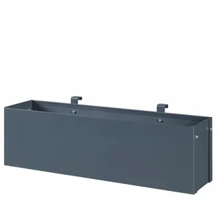 [en.casa] Blumenkasten Achtkarspelen , Anthrazit , Metall , 15x15x50 cm , Dekoration, Blumen & Blumentöpfe, Übertöpfe