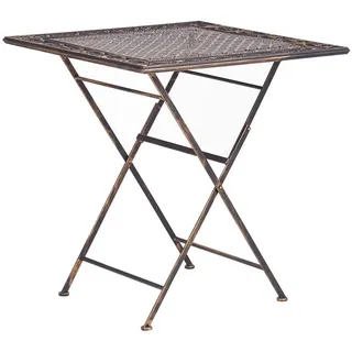 Beliani Gartentisch 70 x 70 x 74 cm Schwarz/Gold