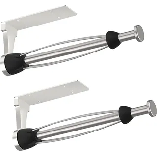 VEHHE Küchenrollenhalter Ohne Bohren, Schrank Edelstahl Küchenrollenhalter, Selbstklebende oder Schraubbefestigung Zewa Rollenhalter, 2er-Pack für Bad und Küche