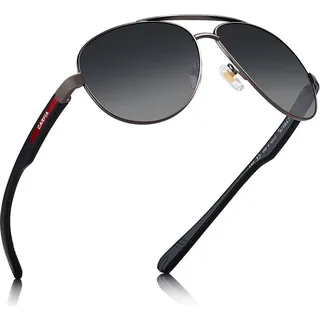 CARFIA Pilotenbrille Herren polarisiert UV400 Sportbrille Metallrahmen