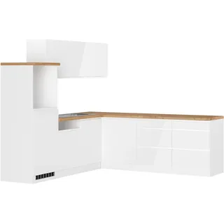 Held Küchen Winkelküche Gera 240 cm Weiß/Wotan ohne E-Geräte