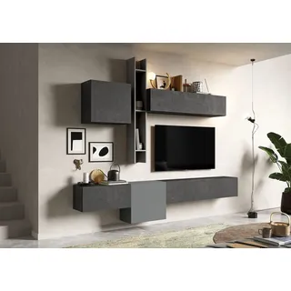 Home Affaire "Infinity, 6tlg. Breite 262 cm, Höhe variabel, Schrankwand, Anbauwand", 6 Stk. tlg., steingrau (ardesia), bleigrau (piombo)),