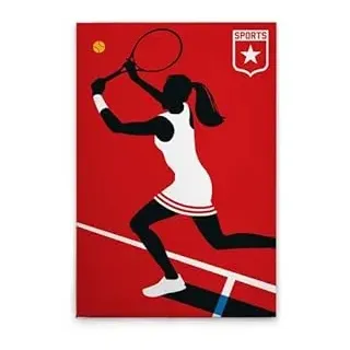 A.S. Création Leinwandbild Retro Tennisspieler - Wandbild in Rot, Gelb - 50 x 75 cm - DD131978