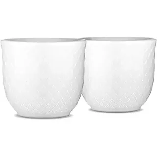 Lyngby Porcelæn - Rhombe White Egg Cup 5 cm - Set of 2
