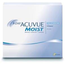 ACUVUE MOIST 1-DAY for Astigmatism Tageskontaktlinsen mit -2 dpt, Cyl -0,75, Ach 90 und BC 8.5 UV Schutz, feuchtigkeitsspendend & Komfortables Tragegefühl 90 Linsen
