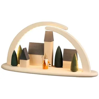 seiffener volkskunst eg schauwerkstatt Seiffener Volkskunst | LED Lichterbogen Schwibbogen 42x21cm | Original Erzgebirgische Volkskunst | 15381 | Weihnachten Weihnachtsbogen | Nachtwächterwichtel