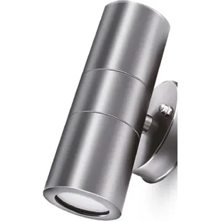 Braytron LED IP44 Wandleuchte RITA WL.2 Edelstahl Außenleuchte Up & Downlight Außenlampe Wandlampe für Innen und Außen, Outdoor & Indoor inkl. 2x LED GU10 5W Warmweiß Leuchtmittel