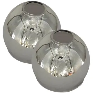 2er Set E14 Ersatzglas Kugellampenschirm Ø 9cm Rauchglas Kugel Glas Lampenschirm für Pendelleuchte, Tischlampe & Deckenleuchte – LED geeignet – Glaslampenschirm Smoke Glas für Lampe Leuchte