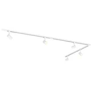 QAZQA - Modern weißes Schienensystem Komplettset I Spotlight I Deckenspot I Deckenstrahler I Strahler mit 5-flammig Spot I Lampe I Leuchte