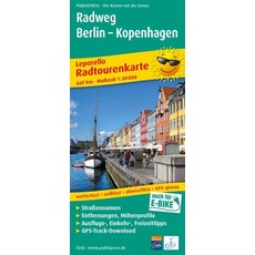 Radtourenkarte Radweg Berlin - Kopenhagen 1 : 50 000