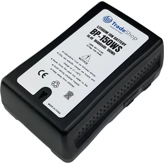 Trade-Shop Li-Ion Akku V-Mount 14,4V 10400mAh 150Wh mit D-Tap USB Ausgang für Sony HDW-680 ARRI Alexa Canon EOS C100 C300 C500 5D 7D 60D