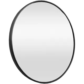 [en.casa] Wandspiegel Ordona , Schwarz , Glas , Rund , 60x2.8x60 cm , Spiegel, Wandspiegel