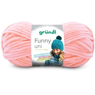 Gründl Funny uni - weiche Chenille Wolle zum Häkeln - Kuschelig und hautfreundlich - 100% Polyester - 1 Knäuel 100 g / 120 m - Nadelstärke 5-6 - apricot
