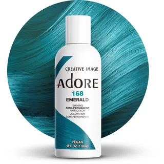 ADORE Shining Semipermanente Haarfarbe, 168 Smaragd | Vegane & tierversuchsfreie grüne Haarfarbe | Ohne Ammoniak, ohne Peroxid, ohne Alkohol