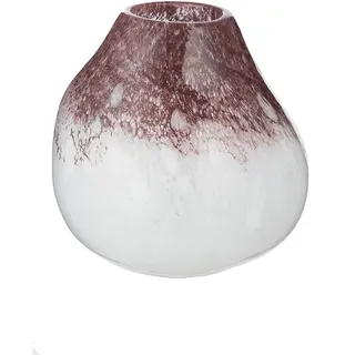 GILDE GLAS art Deko Vase - Blumenvase durchgefärbtes Glas - Deko Wohnzimmer Herbst - Geschenk für Frauen DekorationWeihnachten Geburtstag - Farbe: Weiss Braun - Ø 15 cm Höhe 15 cm
