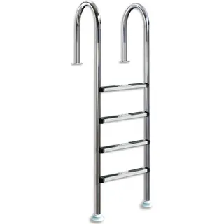 Interline Edelstahl Pool Leiter Einbauleiter 4-Stufen 120 cm für Stahlwand Becken (MTH, Future, usw.), V4A