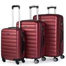 ITACA - Gepäck-Sets, Reisekoffer, Reisekoffer Set, Kofferset, Hartschalenkoffer, Trolley-Set, Luggage - Große Auswahl an Koffer & Trolleys für jede Reise! 71200, Granat