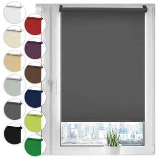Sonello Verdunkelungsrollo Klemmfix ohne Bohren Rollo 80cm x 130cm Grau | Fenster Rollos Für Innen, Klemmrollo, Verdunklungsrollo, Sonnenschutzrollo, Seitenzugrollo für Fenster & Türen, Fensterrollo