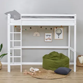 Hoppekids Hochbett ECO Dream 90 x 200 cm Kiefer massiv weiß
