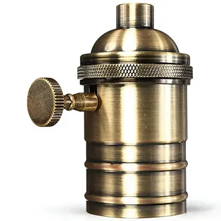 Telituny E27 Vintage Lampenfassung, E26/E27 Lampe Glühbirnen Baufassung, Antik Kupfer-Optik Lampenhalter mit Ein/Aus Schalter Pendelleuchte Fassung für Edison-Schraubglühbirne, Wand Tisch Deckenlampe