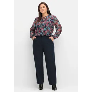 Sheego Stretch-Hose »High-Waist-Hose mit Bügelfalten, in Karottenform«, mit Bügelfalten, in Karottenform, blau