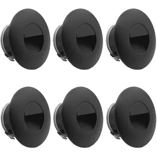 LIGHTWORLD24 LED Treppen-leuchte Wand-einbauleuchte Einbaustrahler Stufen-beleuchtung außen innen Wandleuchte Licht IP65 230V 2 Watt 180LM Schwarz 6 Stück