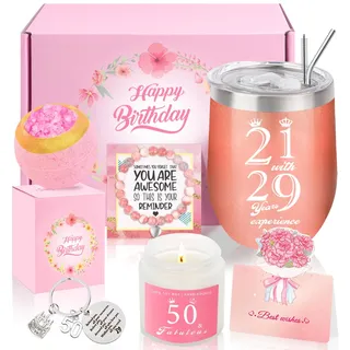 Geschenke zum 50. Geburtstag für Frauen, Geschenkbox-Idee zum 50. Geburtstag für beste Freundinnen, Mama, Ehefrau, Schwester, Tante, Kollegin, beste Freundin