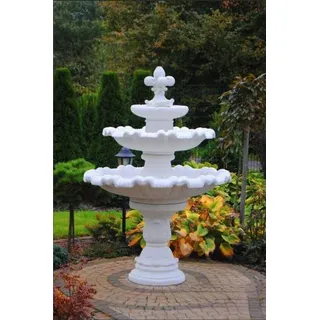 Zierbrunnen Springbrunnen Skulptur Brunnen Deko Garten Fontaine Teich 187cm Neu - Weiß