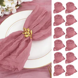 30 Stück Mullservietten 50 cm, Gaze-Käsetuch Vintage-Boho-Stoffservietten, Großpackung für Partys, Hochzeiten, Empfänge, Brautpartys, Tischdekorationen – Staubige Rose