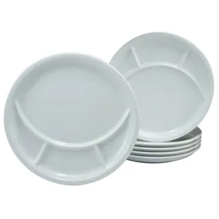 CreaTable Grill-/Fondueteller-Set Universal« weiß Porzellan, - weiß