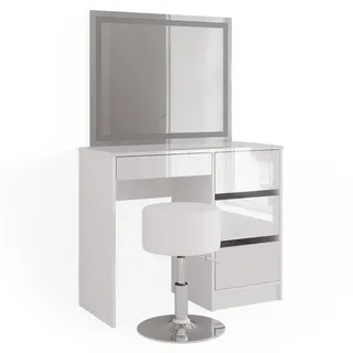 Vicco Sherry Weiß 90 cm mit LED-Spiegel und Hocker 40171