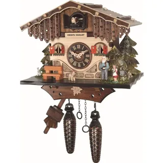 Engstler - 4023_QM - Kuckucksuhr - Quarz - Nussbaum - mit Musik - 22 cm - Beige, Braun