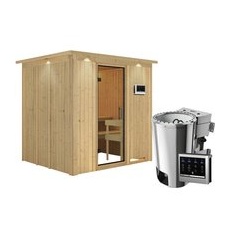 KARIBU Sauna »Olai«, inkl. 3.6 kW Saunaofen mit externer Steuerung, für 3 Personen - beige