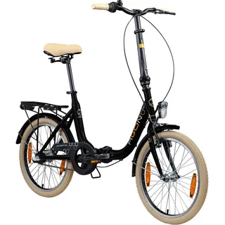Agon Cruiser 20" Klappfahrrad Faltrad 3Gang Camping Klapprad schwarz 35,5cm
