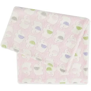 Bieco 38-320170 - Kuscheldecke Elefanten, rosa