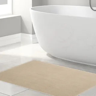 HAMMETEX Badematte »rutschfeste Badvorleger« Höhe 7,5 mm rutschhemmend beschichtet strapazierfähig einfarbig, 100% Baumwolle, in 2 Größen erhältlich, beige